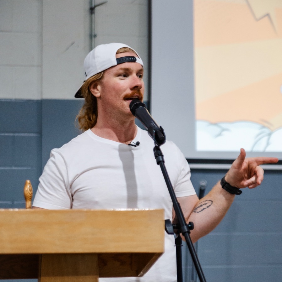 Founder Josh Matthews at the mic